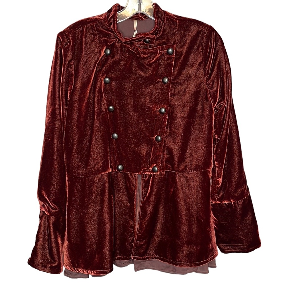 NWT Free People Velvet Military Jacket Blazer New